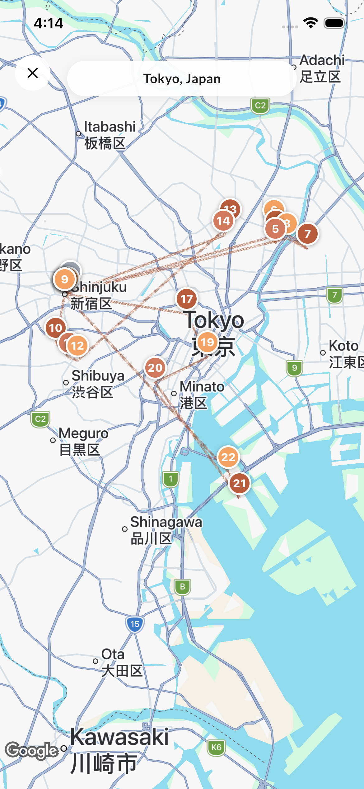 Interactive Trip Maps